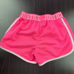 Justice pink jersey shorts